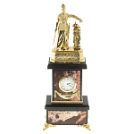 Часы настольные бронзовые из натурального камня Яшма Stone Clock варинант исполнения - 1 | Loft Concept в Уфе