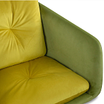 Стул с мягкой обивкой из велюра и подъемно-поворотным механизмом на колесиках Mason Green and Yellow варинант исполнения - 4 | Loft Concept в Уфе