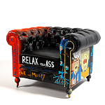 Кресло "Умный Умник" Rick and Morty graffiti chair натуральная кожа  варинант исполнения - 1 | Loft Concept в Уфе