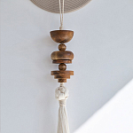 Аксессуар на стену диск с деревянными бусинами Wall Decor Thread Disc  варинант исполнения - 2 | Loft Concept в Уфе