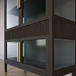 Витрина Primo со стеклянными фасадами и 2 ящиками Темный орех варинант исполнения - 2 | Loft Concept в Уфе