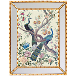Постер в зеркальной раме в стиле шинуазри Chinoiserie Imperial Garden Peacocks on a Tree Poster варинант исполнения - 1 | Loft Concept в Уфе