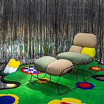 Дизайнерское разноцветное кресло на металлическом каркасе с подставкой для ног Poltronova Plasma Armchair варинант исполнения - 14 | Loft Concept в Уфе