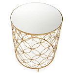 Приставной стол золотой с зеркальной столешницей Golden Symphony варинант исполнения - 1 | Loft Concept в Уфе