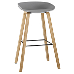 Барный стул на ножках из натурального дерева Boras Grey варинант исполнения - 1 | Loft Concept в Уфе