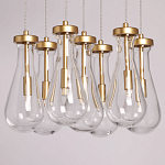 Люстра с 7-ю прозрачными плафонами из стекла в форме капли Lucid Rain  варинант исполнения - 4 | Loft Concept в Уфе