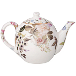 Чайный сервиз из фарфора белый с рисунком цветов на 6 персон 14 предметов Garden Whisper Porcelain Set  варинант исполнения - 2 | Loft Concept в Уфе
