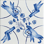 Плитка с узором 2 кота 2 пистолета варинант исполнения - 1 | Loft Concept в Уфе