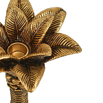 Подсвечник в форме пальмы с резными листьями и текстурным основанием Golden palm leaves варинант исполнения - 3 | Loft Concept в Уфе