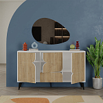 Комод с 3-мя дверцами и выдвижным ящиком цвета светлый дуб SPARK CONSOLE WHITE варинант исполнения - 2 | Loft Concept в Уфе