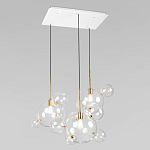Люстра подвесная 3 лампы с прозрачными стеклянными шарами и золотыми деталями Giopato & Coombes варинант исполнения - 3 | Loft Concept в Уфе