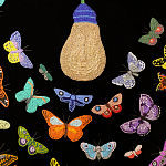 Картина ручная вышивка бисером Бабочки Butterflies and Light Bulb варинант исполнения - 3 | Loft Concept в Уфе