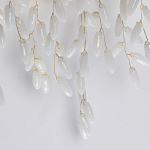 Бра золотого цвета с ветвями и белыми овальными стеклянными подвесками Droplet Chandelier варинант исполнения - 5 | Loft Concept в Уфе