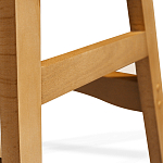 Барный стул со спинкой и подлокотниками на 4-х деревянных ножках Кремовый Велюр Ava Charm варинант исполнения - 7 | Loft Concept в Уфе