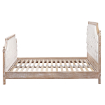 Кровать двуспальная светло-бежевая с основанием из массива дуба с мягким изголовьем Flax Beds варинант исполнения - 2 | Loft Concept в Уфе