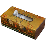 Салфетница в стиле Шинуазри Chinoiserie Golden Cranes Tissue Box варинант исполнения - 1 | Loft Concept в Уфе