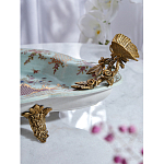 Блюдо овальное из голубого фарфора с ручками в виде бабочек и цветочным рисунком Blue Garden варинант исполнения - 5 | Loft Concept в Уфе