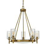  Люстра с 5-ю цилиндрическими плафонами из стекла с пузырьками Hinkley варинант исполнения - 7 | Loft Concept в Уфе