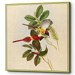 Постер на холсте с изображением птиц и цветов Blooming Birds Poster варинант исполнения - 2 | Loft Concept в Уфе