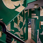 Обои ручная роспись в стиле Арт-деко Symphony Original colourway on Jade silk dupion варинант исполнения - 1 | Loft Concept в Уфе