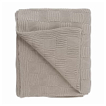 Плед из хлопка рельефной вязки бежево-серого цвета Waffle Comfort варинант исполнения - 1 | Loft Concept в Уфе