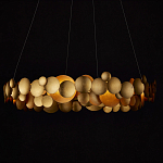 Люстра круглая из многослойных золотых дисков Metal Disc Chandelier варинант исполнения - 6 | Loft Concept в Уфе