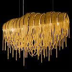 Люстра подвесная с металлическими цепочками и изогнутыми металлическими дугами 72 см Atlantis Chain варинант исполнения - 19 | Loft Concept в Уфе