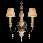 Бра с двумя конусовидными белыми тканевыми абажурами Terrain варинант исполнения - 2 | Loft Concept в Уфе