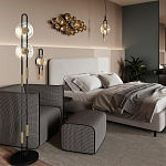 Бра черного цвета с круглым прозрачным стеклянным плафоном Virelia  варинант исполнения - 5 | Loft Concept в Уфе