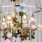 Люстра в виде клетки с цветами Flower Cell варинант исполнения - 2 | Loft Concept в Уфе