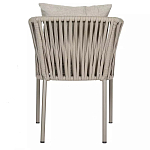 Стул серо-бежевый с декоративным плетением на спинке и подлокотниках Chair Weave варинант исполнения - 4 | Loft Concept в Уфе