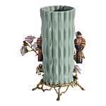 Ваза с птицами и цветами из фарфора с бронзовыми элементами Garden of Eden варинант исполнения - 2 | Loft Concept в Уфе