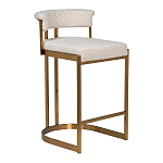 Стул барный букле бежевый с каркасом цвета матовое золото Tactility варинант исполнения - 2 | Loft Concept в Уфе