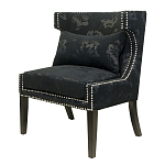Полукресло с мягкой обивкой из жаккарда на 4-х ножках из массива березы Baroque Armchair black варинант исполнения - 3 | Loft Concept в Уфе