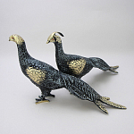 Статуэтка бронзовая пара Павлины синие Bronze Birds варинант исполнения - 2 | Loft Concept в Уфе