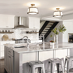 Потолочный светильник со светлым текстильным абажуром Hinkley варинант исполнения - 6 | Loft Concept в Уфе