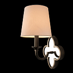 Бра с белым текстильным абажуром и декоративным основанием в виде четырехлистника с зеркальной вставкой Vitorino варинант исполнения - 2 | Loft Concept в Уфе