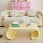 Дизайнерский журнальный стол жёлтый округлой формы Bonyn варинант исполнения - 2 | Loft Concept в Уфе