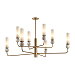 Люстра на штанге с 8-ю цилиндрическими матовыми плафонами и шарами из камня Orb Essence варинант исполнения - 1 | Loft Concept в Уфе