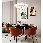 Многоярусная кольцевая люстра с плафонами шары Rings Suspension Light Chandelier варинант исполнения - 3 | Loft Concept в Уфе