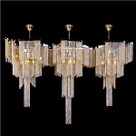 Люстра большая из золотистых металлических цепочек Atlantis Chain варинант исполнения - 1 | Loft Concept в Уфе