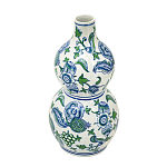 Ваза фигурная с сине-зелеными узорами распустившихся цветов Blossoming Spring варинант исполнения - 2 | Loft Concept в Уфе