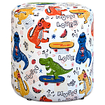 Пуф детский круглый с принтом Dinosaurs CHILDHOOD варинант исполнения - 1 | Loft Concept в Уфе