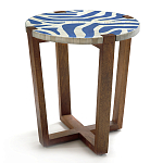 Приставной столик с инкрустацией Azure Reef Side Table - Bone Inlay варинант исполнения - 2 | Loft Concept в Уфе