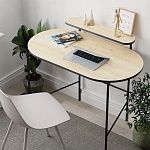 Стол письменный овальной формы с полкой LOUB WORKING TABLE BLACK OAK варинант исполнения - 5 | Loft Concept в Уфе