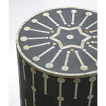 Приставной круглый столик с инкрустацией Mandika Bone Inlay Gray варинант исполнения - 1 | Loft Concept в Уфе