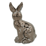 Статуэтка заяц из текстурированной терракоты и покрытый глянцевой краской под бронзу Rabbit Charm  варинант исполнения - 2 | Loft Concept в Уфе