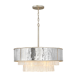 Люстра круглая с подвесками из текстурированного стекла молочного цвета Hinkley варинант исполнения - 2 | Loft Concept в Уфе