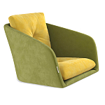 Стул с мягкой обивкой из велюра и подъемно-поворотным механизмом на колесиках Mason Green and Yellow варинант исполнения - 2 | Loft Concept в Уфе