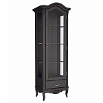 Витрина черная однодверная из массива бука с 4-мя полками и ящиком Black Provence варинант исполнения - 2 | Loft Concept в Уфе